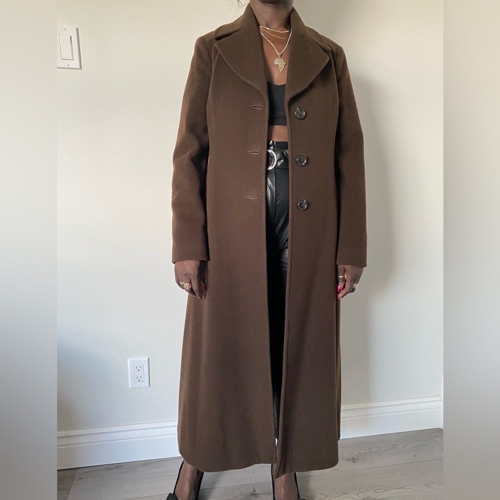 Vintage Michael Kors Elegant Brown Women's Long Coat Size 6